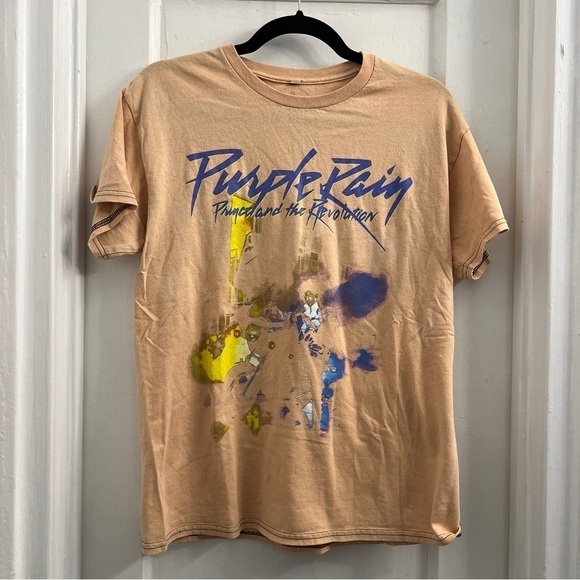 PURPLE RAIN ☔️ PRINCE GRAPHIC TEE ORIGINAL, creamsicle orange/peach size M - Picture 1 of 5